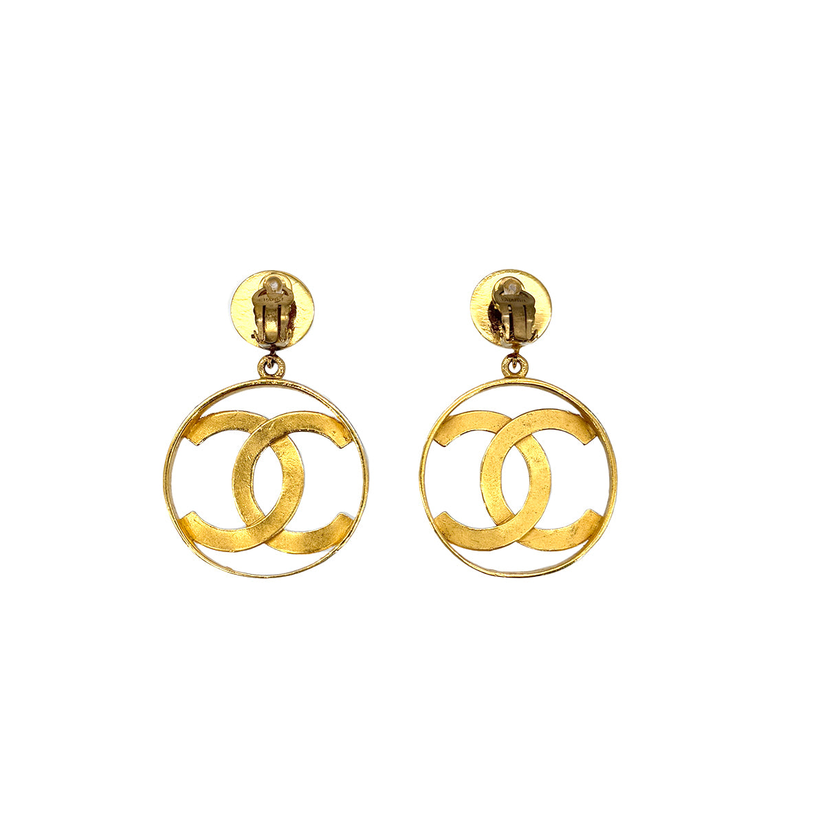 CHANEL VINTAGE EARRINGS BIG COCOMARK ACCESSORY GOLD 90294148