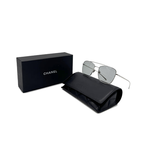 CHANEL SUNGLASSES COCOMARK GRAY SILVER EYEWEAR 90294158 - PURPOSE