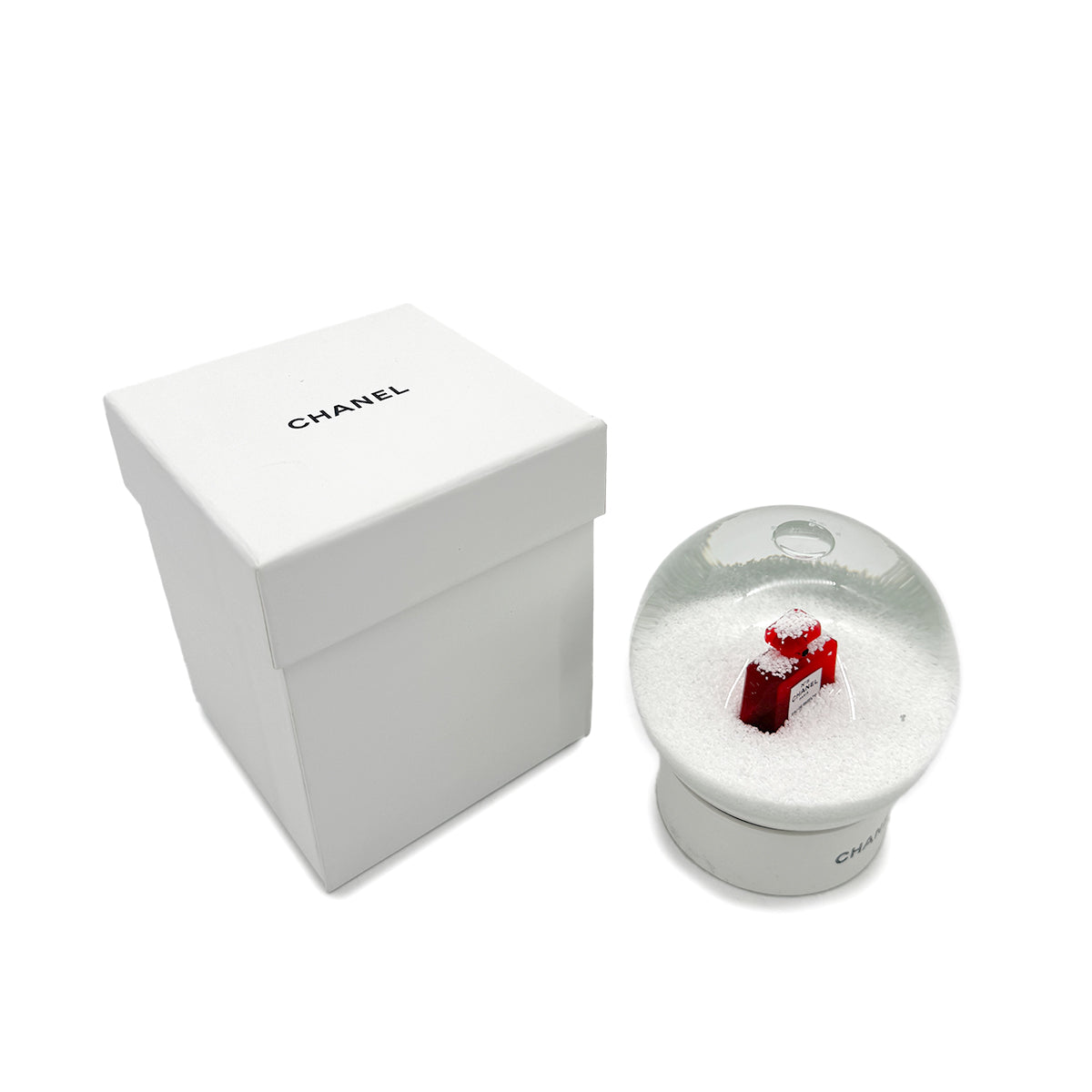 CHANEL SNOW GLOBE 2018 NO5 PERFUME MOTIF CLEAR RED 90294161