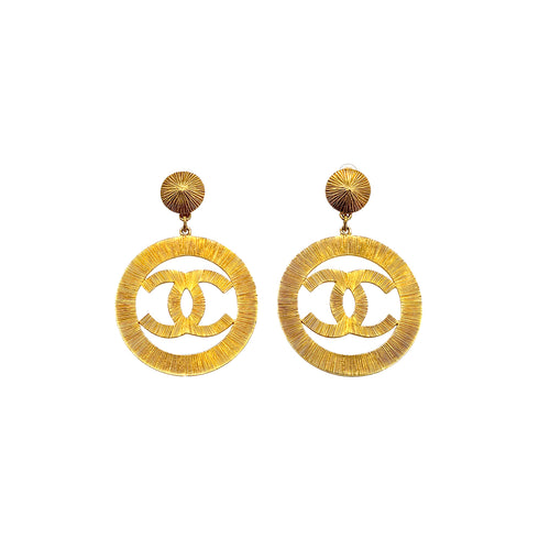 CHANEL VINTAGE EARRINGS BIG COCOMARK ACCESSORY GOLD 93A 90294164 - PURPOSE