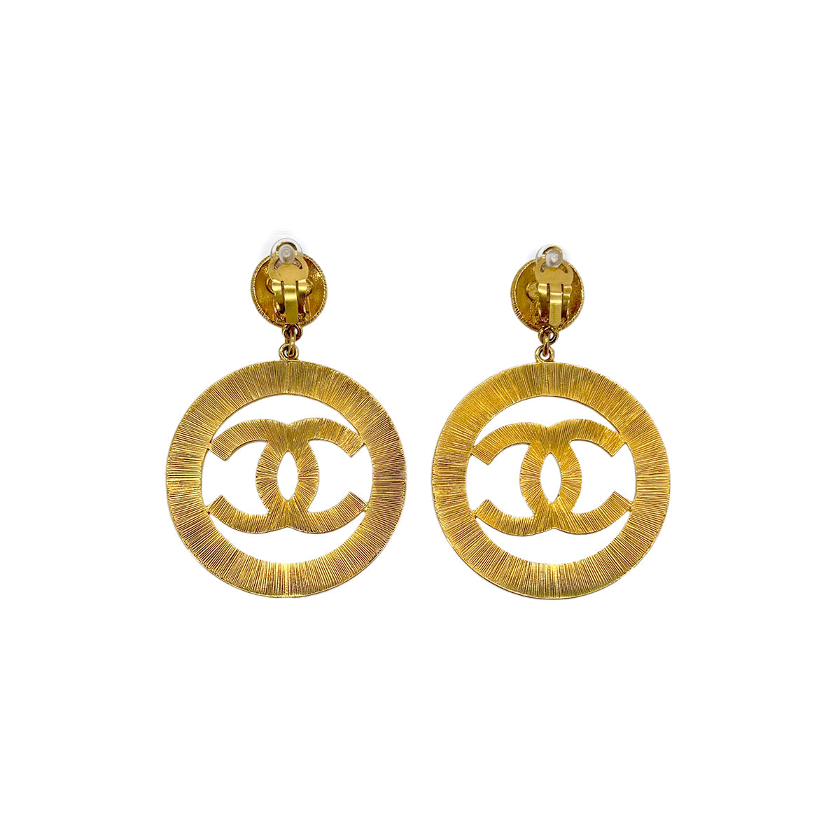 CHANEL VINTAGE EARRINGS BIG COCOMARK ACCESSORY GOLD 93A 90294164