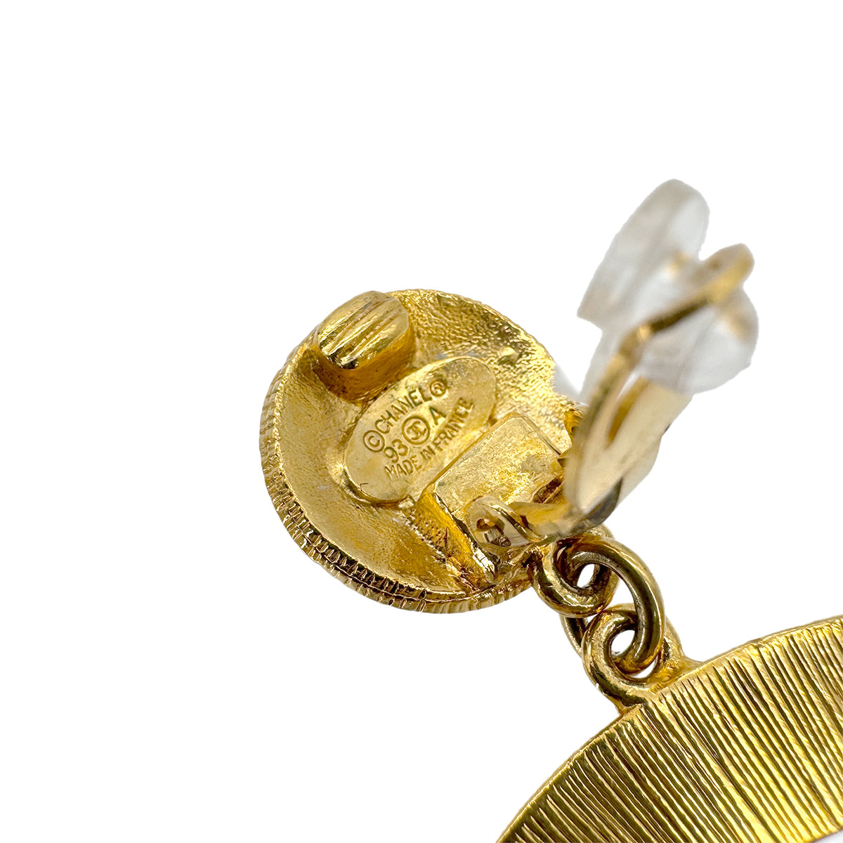 CHANEL VINTAGE EARRINGS BIG COCOMARK ACCESSORY GOLD 93A 90294164