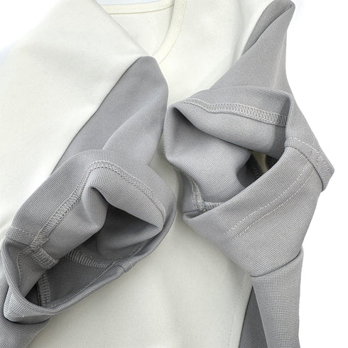 CHANEL SPORTSLINE SHORT SLEEVE TOPS WHITE GRAY POLYAMIDE 44 01P RTW 90294167 - PURPOSE