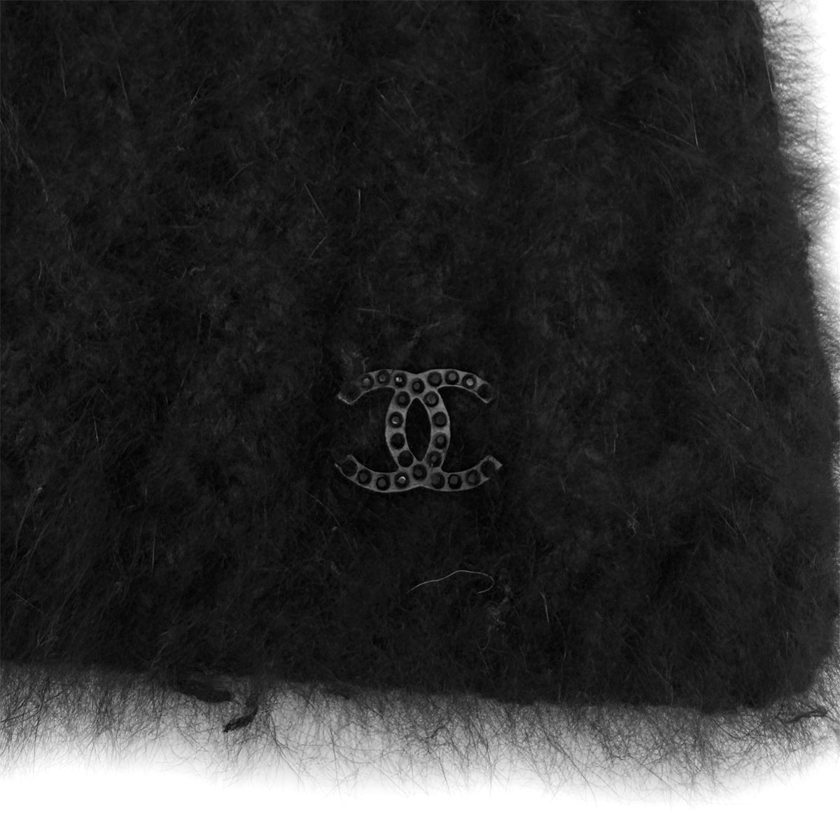 CHANEL KNIT SLEEVELESS TOPS COCOMARK BLACK ANGOLA 42 02A RTW 90294168
