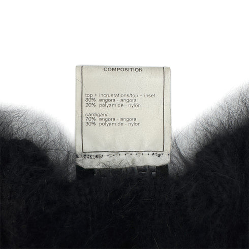 CHANEL KNIT SLEEVELESS TOPS COCOMARK BLACK ANGOLA 42 02A RTW 90294168