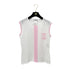 CHANEL VINTAGE SLEEVELESS TOPS COCOMARK WHITE PINK COTTON 40 00S RTW 90294169