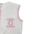CHANEL VINTAGE SLEEVELESS TOPS COCOMARK WHITE PINK COTTON 40 00S RTW 90294169