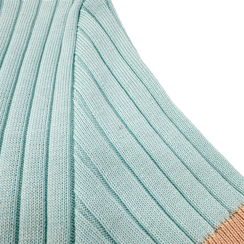 CHANEL VINTAGE SHORT SLEEVE KNIT TOPS LIGHT BLUE COTTON 40 97P RTW 90294170