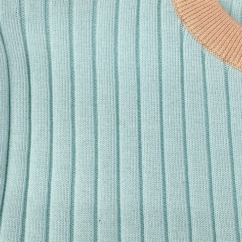 CHANEL VINTAGE SHORT SLEEVE KNIT TOPS LIGHT BLUE COTTON 40 97P RTW 90294170