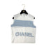 CHANEL VINTAGE SPORTSLINE SLEEVELEES TOPS WHITE BLUE COTTON 42 00S RTW 90294171 - PURPOSE