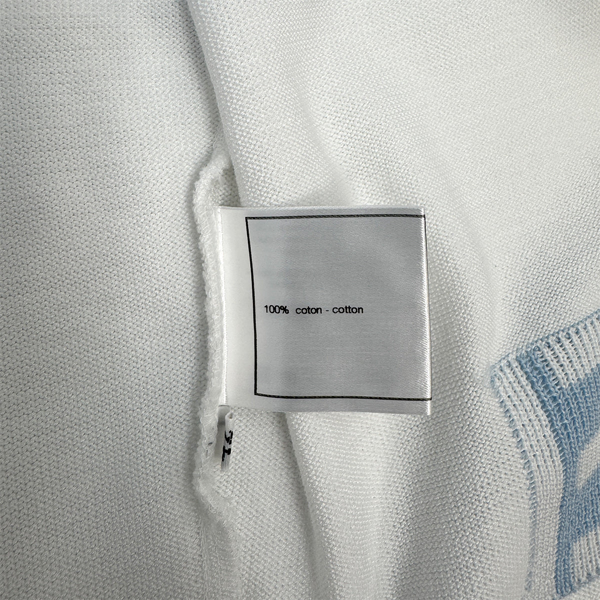 CHANEL VINTAGE SPORTSLINE SLEEVELEES TOPS WHITE BLUE COTTON 42 00S RTW 90294171