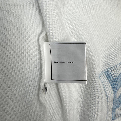CHANEL VINTAGE SPORTSLINE SLEEVELEES TOPS WHITE BLUE COTTON 42 00S RTW 90294171 - PURPOSE