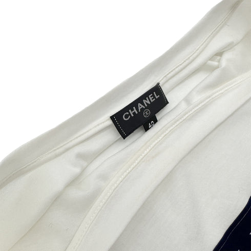 CHANEL GABRIELLE SHORT SLEEVE TOPS COCOMARK WHITE COTTON 40 P57 RTW 90294172