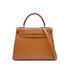 HERMES KELLY 28 SELLIER GOLD COUCHEVEL HAND SHOULDER BAG □A GHW 90294176 - PURPOSE