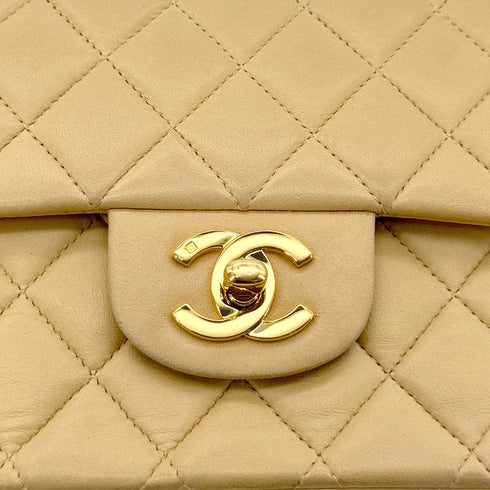CHANEL VINTAGE CLASSIC FLAP MEDIUM CHAIN SHOULDER BAG BEIGE LAMB SKIN 90294177 - PURPOSE
