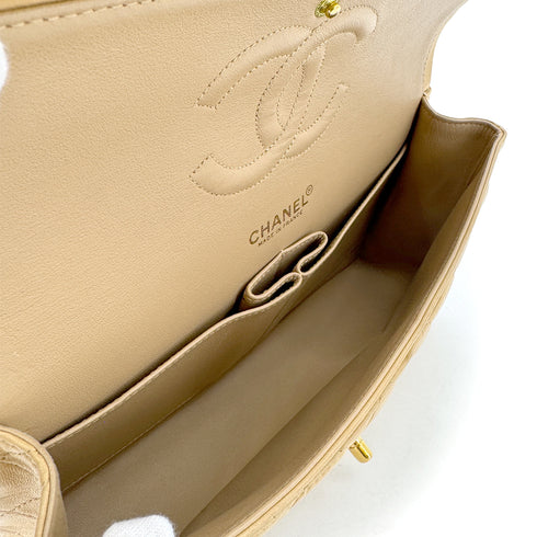 CHANEL VINTAGE CLASSIC FLAP MEDIUM CHAIN SHOULDER BAG BEIGE LAMB SKIN 90294177 - PURPOSE