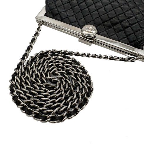 CHANEL VINTAGE MATELASSE CHAIN SHOULDER BAG BLACK LAMB SKIN 90294179 - PURPOSE