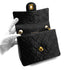 CHANEL VINTAGE MINI SQUARE 17 CHAIN SHOULDER BAG BLACK LAMB SKIN 90294180 - PURPOSE