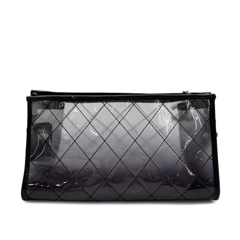 CHANEL VINTAGE COCOMARK CHAIN SHOULDER BAG CLEAR BLACK VINYL LEATHER 90294182 - PURPOSE