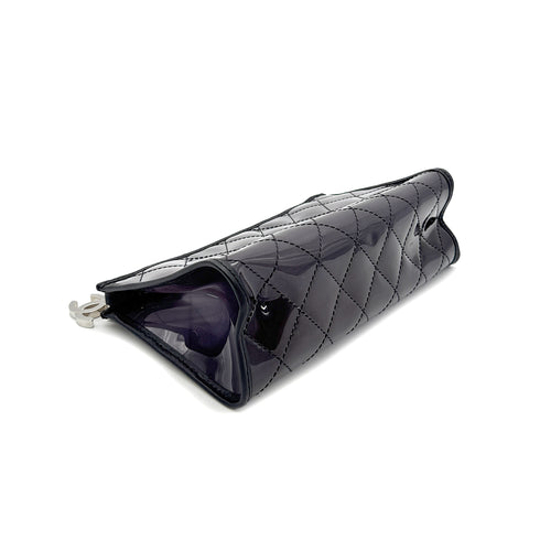 CHANEL VINTAGE COCOMARK CHAIN SHOULDER BAG CLEAR BLACK VINYL LEATHER 90294182 - PURPOSE