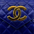 CHANEL VINTAGE MINI MATELASSE BIG COCO CHAIN SHOULDER BAG BLUE LAMB SKIN 90294183 - PURPOSE