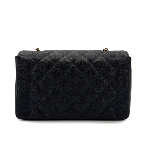 CHANEL VINTAGE DIANA MEDIUM CHAIN SHOULDER BAG BLACK CAVIAR SKIN 90294184 - PURPOSE