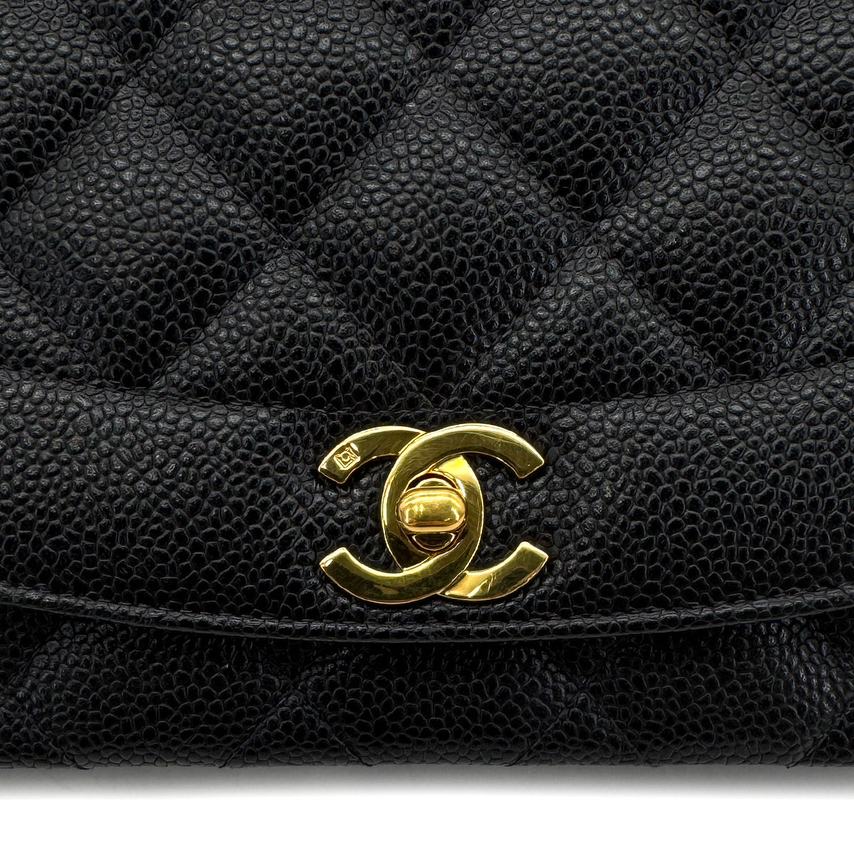 CHANEL VINTAGE DIANA MEDIUM CHAIN SHOULDER BAG BLACK CAVIAR SKIN 90294184