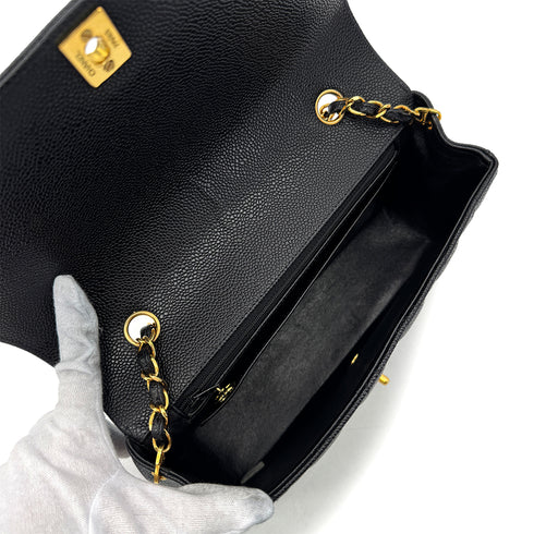 CHANEL VINTAGE DIANA MEDIUM CHAIN SHOULDER BAG BLACK CAVIAR SKIN 90294184 - PURPOSE