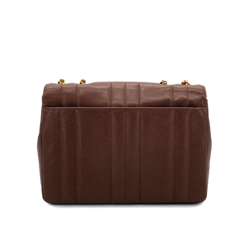 CHANEL VINTAGE MADEMOISELLE CHAIN SHOULDER BAG BROWN CAVIAR SKIN 90294185 - PURPOSE