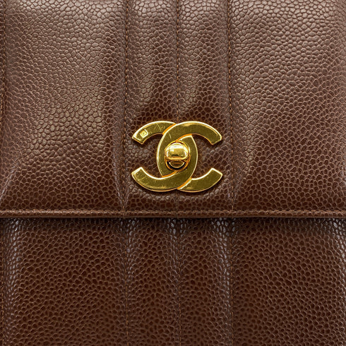 CHANEL VINTAGE MADEMOISELLE CHAIN SHOULDER BAG BROWN CAVIAR SKIN 90294185 - PURPOSE