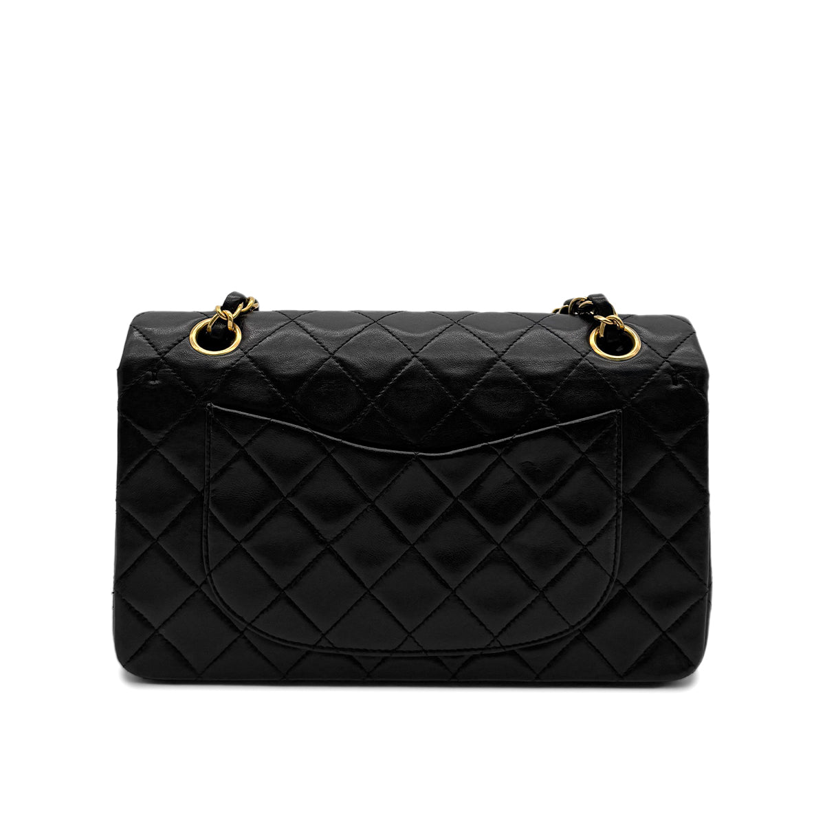 CHANEL VINTAGE CLASSIC FLAP SMALL CHAIN SHOULDER BAG BLACK LAMB SKIN 90294186