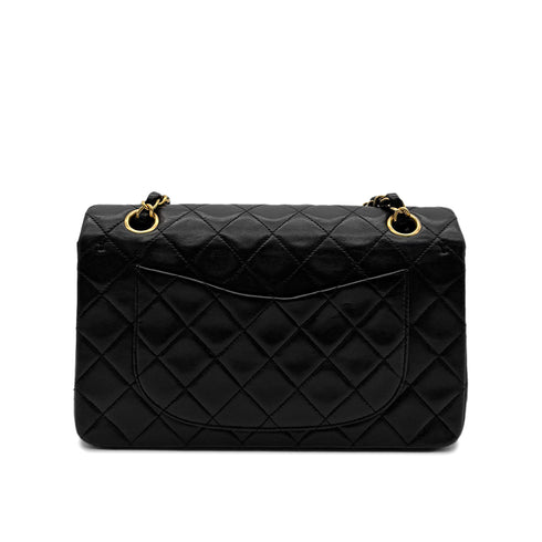 CHANEL VINTAGE CLASSIC FLAP SMALL CHAIN SHOULDER BAG BLACK LAMB SKIN 90294186 - PURPOSE