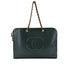 CHANEL VINTAGE BIG COCO CHAIN TOTE BAG GREEN CAVIAR SKIN 90294187