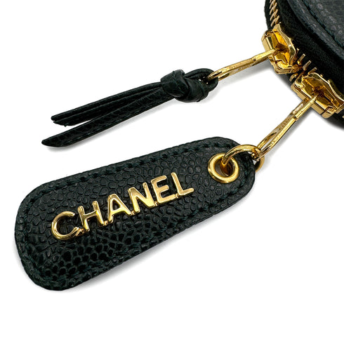 CHANEL VINTAGE BIG COCO CHAIN TOTE BAG GREEN CAVIAR SKIN 90294187