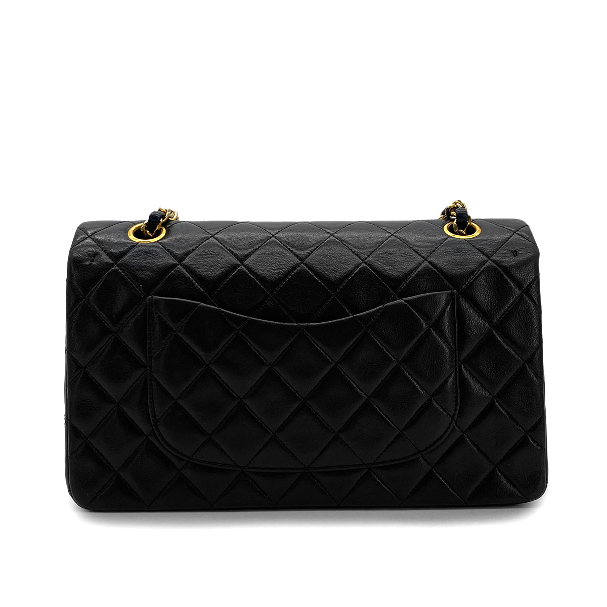 CHANEL VINTAGE CLASSIC FLAP MEDIUM CHAIN SHOULDER BAG BLACK LAMB SKIN 90294191