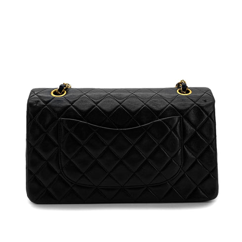 CHANEL VINTAGE CLASSIC FLAP MEDIUM CHAIN SHOULDER BAG BLACK LAMB SKIN 90294191 - PURPOSE