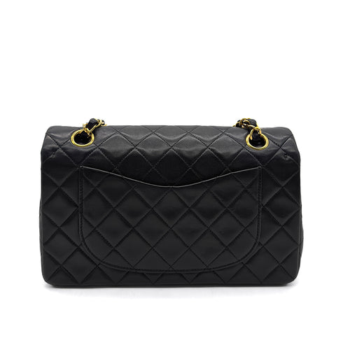 CHANEL VINTAGE CLASSIC FLAP SMALL CHAIN SHOULDER BAG BLACK LAMB SKIN 90294192 - PURPOSE