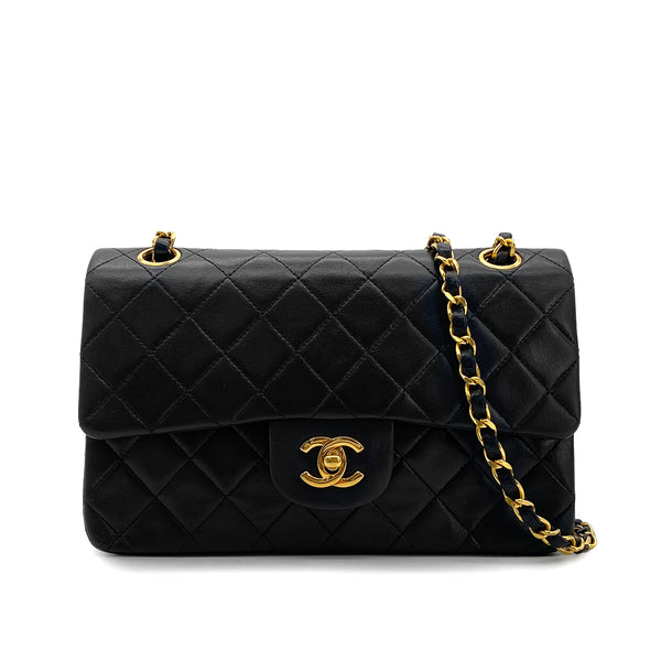 CHANEL VINTAGE CLASSIC FLAP SMALL CHAIN SHOULDER BAG BLACK LAMB SKIN 90294193 - PURPOSE