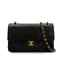 CHANEL VINTAGE CLASSIC FLAP SMALL CHAIN SHOULDER BAG BLACK LAMB SKIN 90294193 - PURPOSE