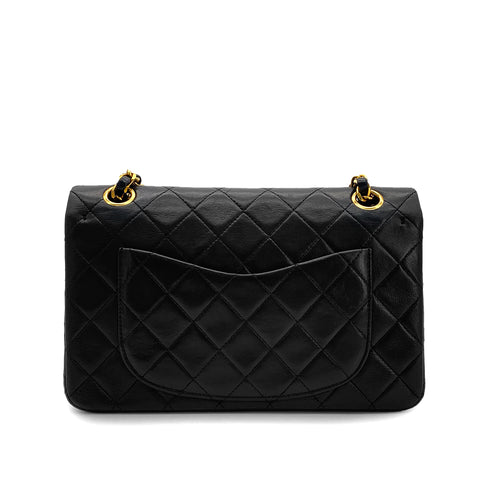CHANEL VINTAGE CLASSIC FLAP SMALL CHAIN SHOULDER BAG BLACK LAMB SKIN 90294193 - PURPOSE