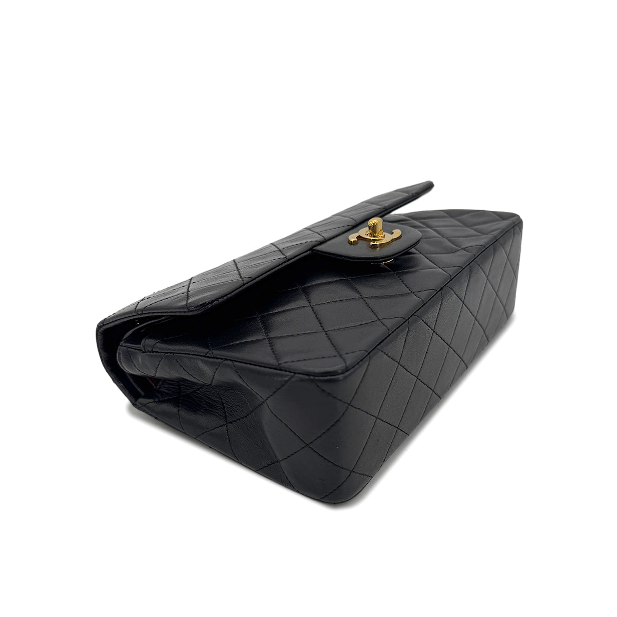 CHANEL VINTAGE CLASSIC FLAP SMALL CHAIN SHOULDER BAG BLACK LAMB SKIN 90294194