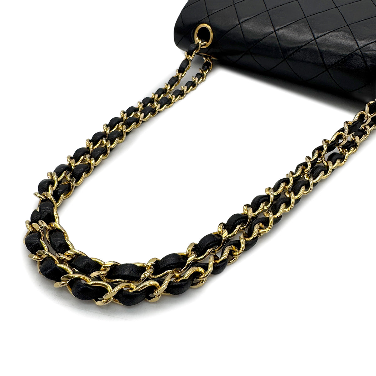 CHANEL VINTAGE CLASSIC FLAP SMALL CHAIN SHOULDER BAG BLACK LAMB SKIN 90294194