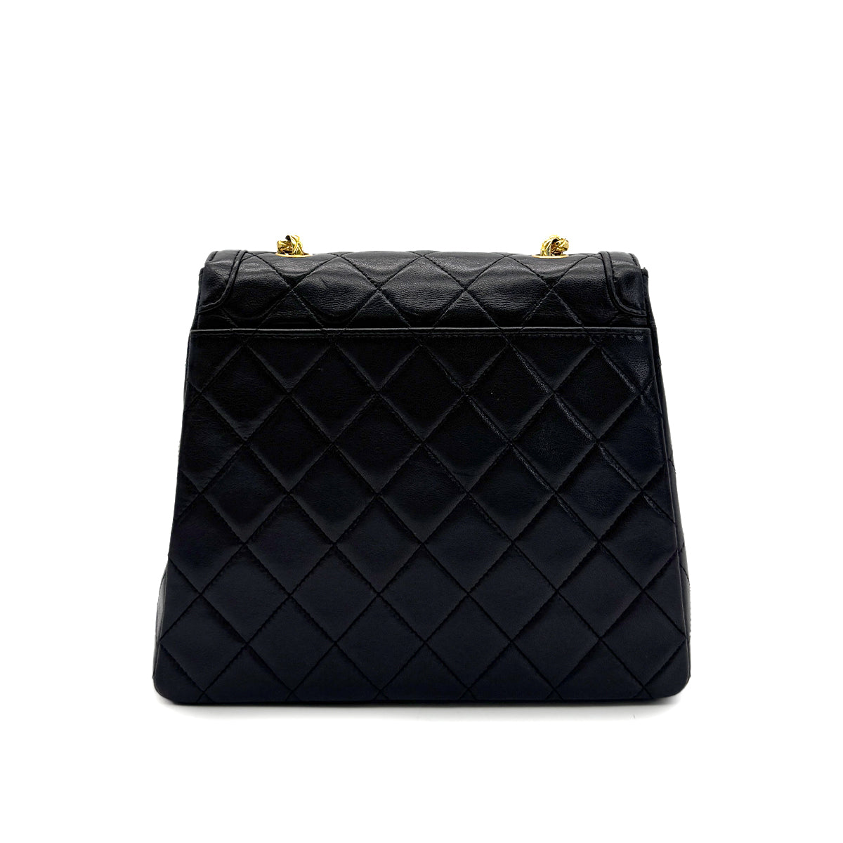 CHANEL VINTAGE MATELASSE BIJOU CHAIN SHOULDER BAG BLACK LAMB SKIN 90294195