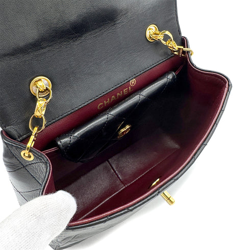 CHANEL VINTAGE MATELASSE BIJOU CHAIN SHOULDER BAG BLACK LAMB SKIN 90294195 - PURPOSE
