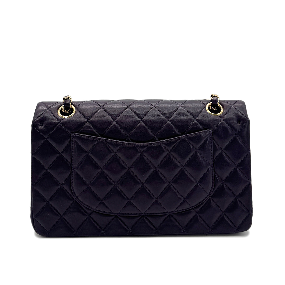 CHANEL VINTAGE CLASSIC FLAP MEDIUM CHAIN SHOULDER BAG PURPLE LAMB SKIN 90294197