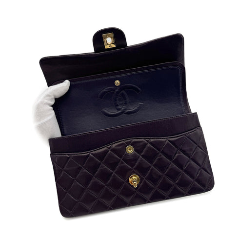 CHANEL VINTAGE CLASSIC FLAP MEDIUM CHAIN SHOULDER BAG PURPLE LAMB SKIN 90294197 - PURPOSE