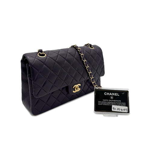 CHANEL VINTAGE CLASSIC FLAP MEDIUM CHAIN SHOULDER BAG PURPLE LAMB SKIN 90294197 - PURPOSE