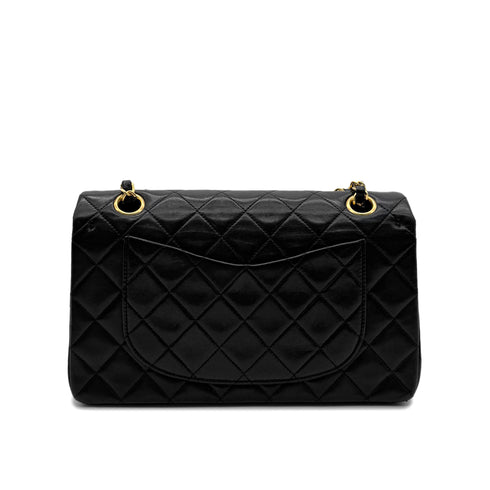 CHANEL VINTAGE CLASSIC FLAP SMALL CHAIN SHOULDER BAG BLACK LAMB SKIN 90294198 - PURPOSE