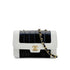 CHANEL VINTAGE MADEMOISELLE BICOLOR MINI CHAIN SHOULDER BAG NAVY WHITE LAMB SKIN 90294202