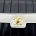 CHANEL VINTAGE MADEMOISELLE BICOLOR MINI CHAIN SHOULDER BAG NAVY WHITE LAMB SKIN 90294202